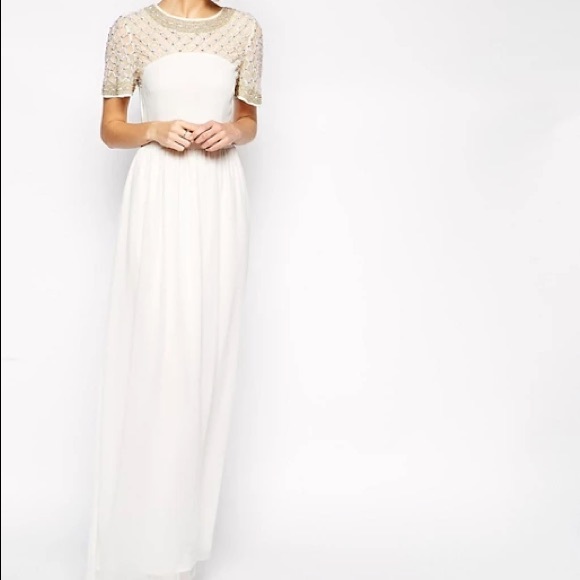 ASOS Lattice Embellished Flutter Sleeve Maxi Dress - Picture 3 of 4